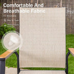 PHI VILLA Outdoor Stackable Dining Chairs Set of 4 w/Aluminum Frame, - Image 5