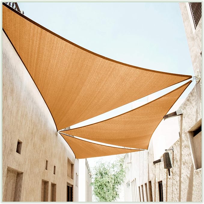 ColourTree 18' x 18' x 18' Sand Beige Sun Shade Sail Triangle CTSLT18 by ColourTree