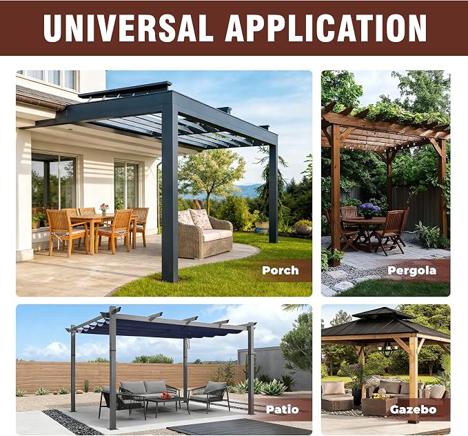 Set of 6 Outdoor Curtains for Patio Waterproof, Breathable Grommet Panels for - Image 7