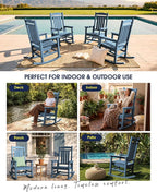 Oversized Outdoor Rocking Chairs Set of 4, HDPE Porch Rockers - Image 8