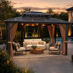 GAOMON 10'x12' Hardtop Gazebo, Outdoor Polycarbonate Double Roof Canopy by GAOMON