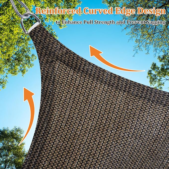 Shade&Beyond Custom Sun Shade Sail 15'x15'x15' Triangle Sun Sail Shades Patio - Image 5
