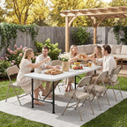4 Pack Padded Folding Chairs, Portable Metal Foldable Chairs - Image 8