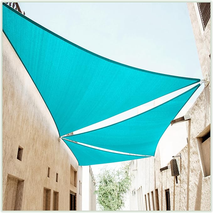ColourTree 18' x 18' x 18' Turquoie Sun Shade Sail Triangle CTSLT18 by ColourTree