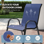 Patio Dining Chairs Set of 8, Outdoor High Stacking Chairs，Breathable Fabric - Image 8