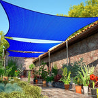 10' x 12' Blue Sun Shade Sail UPF50 Rectangle smTAPR0816 Canopy Fabric Cloth by ShadeMart