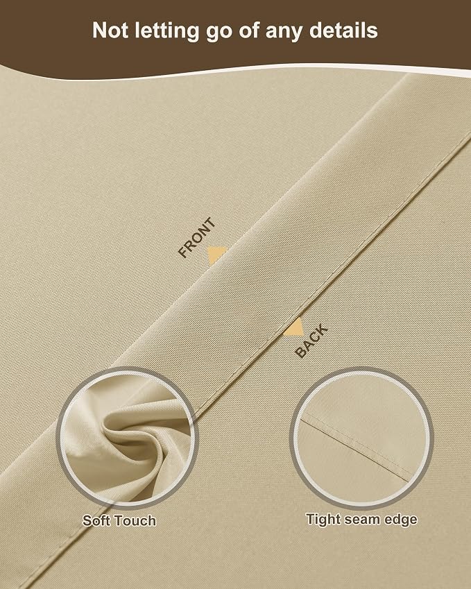 Outdoor Curtains for Patio Waterproof Rod Pocket 6 Pcs 110x95 Inch Cream | - Image 5