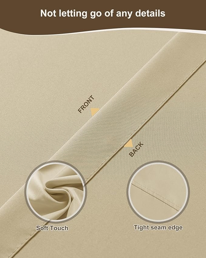 Outdoor Curtains for Patio Waterproof Rod Pocket 4 Pcs 54x84 Inch Cream | - Image 5