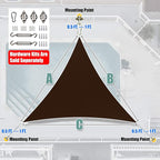 Amgo 24' x 24' x 24' Brown Triangle Sun Shade Sail Outdoor Canopy Awning UPF50+ - Image 6
