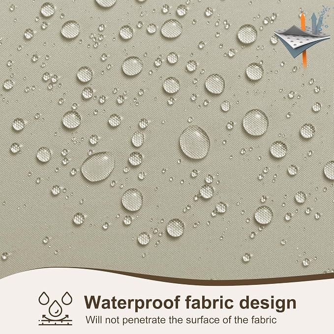 Outdoor Curtains for Patio Waterproof Rod Pocket 6 Pcs 54x95 Inch Taupe | - Image 5