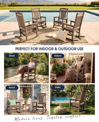 Oversized Outdoor Rocking Chairs Set of 2, HDPE Porch Rocker - Image 8