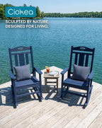 Oversized Outdoor Rocking Chairs Set of 3, 380lbs Heavy-Duty Large Patio Rocker - Image 3