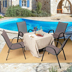 Tangkula Patio Dining Chairs Set of 4, Outdoor Stackable All Weather Heavy Duty - Image 6