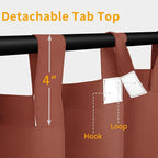 Easy-Going Outdoor Patio Curtains 2 Panels, 110x108 inch, Terra Red | Privacy - Image 2