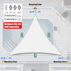 Amgo Custom Size 22' x 22' x 22' White Triangle Sun Shade Sail UPF50+ AGTAPT10 - Image 6