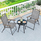 GIANTEX Set of 2 Patio Folding Chairs, Outdoor Patio Dining Chairs w/Armrest - Image 8