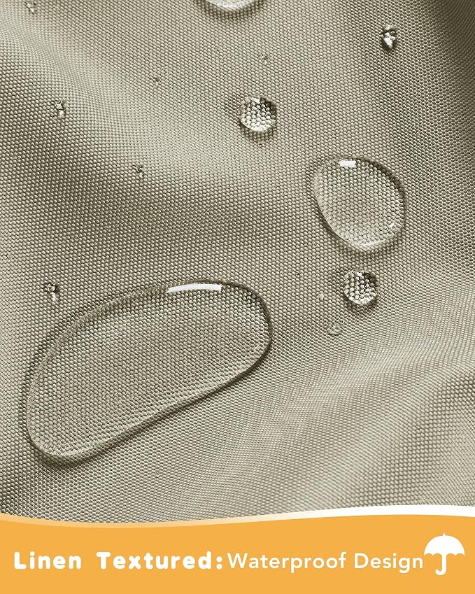 HolidayIdeas Outdoor Curtains for Patio Waterproof 4 Pcs 54x108 Inch Taupe | - Image 2