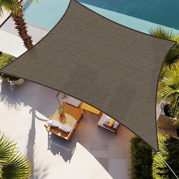 Shade&Beyond 8'x15' Sun Shade Sail Canopy Rectangle, UV Block Breathable Curved by ShadeBeyond