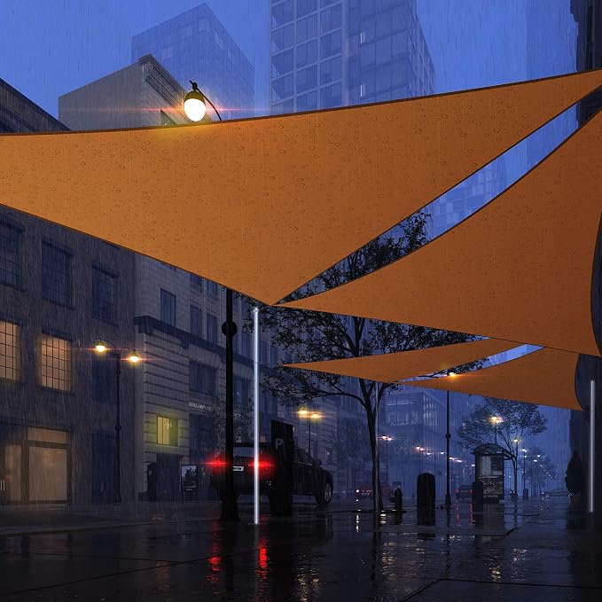 Royal Shade 9' x 18' x 20.1' Orange Triangle Waterproof Sun Shade Sail Order to - Image 7