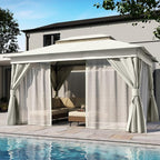 10'x13' Outdoor Gazebo, Heavy Duty Metal Frame Patio Canopy - Image 3