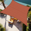 Shade&Beyond Rectangle Sun Shade Sail 12'X16' Permeable Canopy Rust Red by ShadeBeyond
