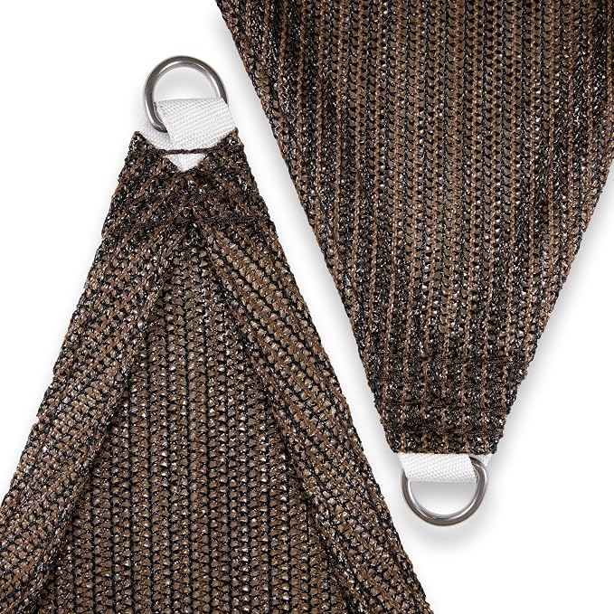 Amgo Custom Size 22' x 22' x 22' Brown Triangle Sun Shade Sail UPF50+ AGTAPT10 - Image 8