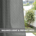 Linen Outdoor Curtains for Patio Waterproof 4 Pcs 54x84 In Light Grey | Light - Image 5