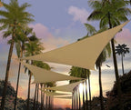 Amgo Custom Size 15' x 15' x 15' Sand Beige Triangle Sun Shade Sail UPF50+ by Amgo