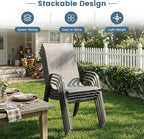 DIFY Patio Chairs Set of 2, Stackable Outdoor Dining Chairs Set - Image 4