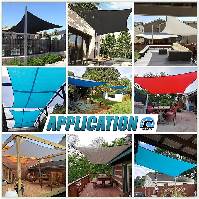 Amgo Custom Size 13' x 19' Brown Rectangle Square Sun Shade Sail UPF50+ - Image 4