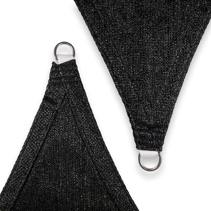 Amgo Custom Size 11' x 19' x 22' Black Right Triangle Sun Shade Sail UPF50+ - Image 8