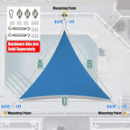 Amgo 20' x 20' x 20' Blue Triangle Sun Shade Sail Outdoor Canopy Awning UPF50+ - Image 6