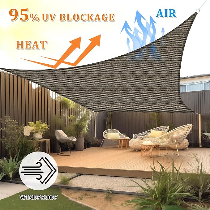 Shade&Beyond 4'x8' Sun Shade Sail Canopy Rectangle, UV Block Breathable Curved - Image 2