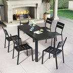 Pellebant Aluminum Stackable Outdoor Patio Dining Chairs Set of 4 | Outdoor - Image 9