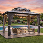 GAOMON 10'x12' Hardtop Gazebo, Outdoor Polycarbonate Double Roof Canopy - Image 2