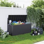 PatioZen 120 Gallon Resin Deck Box, Lockable Weatherproof Outdoor Storage Box - Image 6