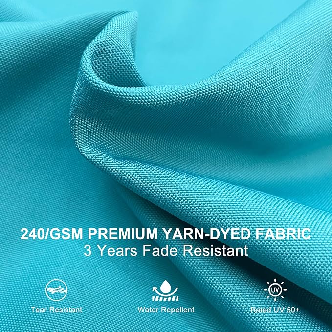 PURPLE LEAF Cantilever Patio Umbrellas 12' x 12' Large, Turquoise Blue | 35MPH - Image 5