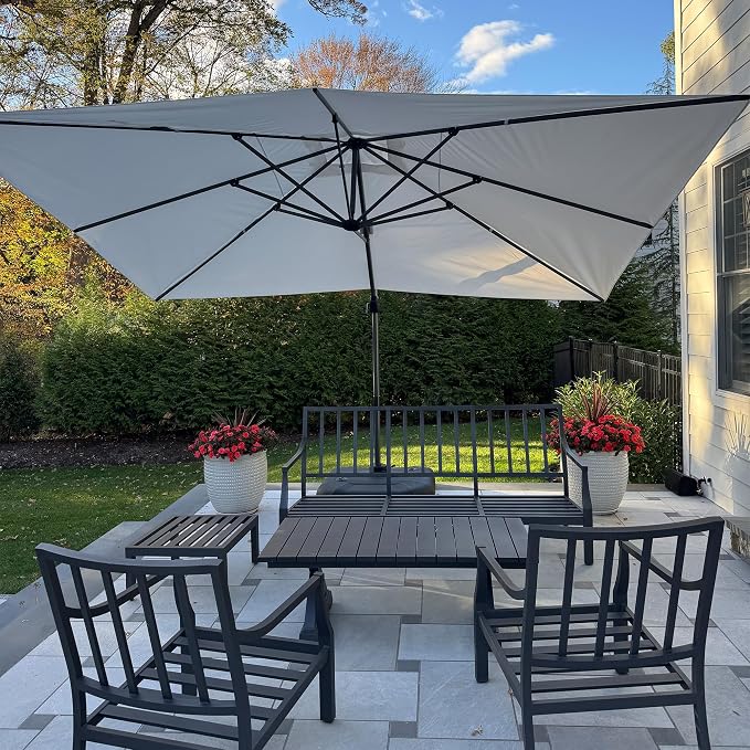 PURPLE LEAF Patio Cantilever Umbrella 10' x 13' Large Space by PURPLELEAF
