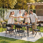 4 Pack Padded Folding Chairs, Portable Metal Foldable Chairs - Image 8