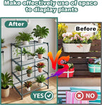 2 Pack Plant Stand Indoor Plant Shelf Outdoor, 4 Tier Metal Greenhouse Shelves - Image 5