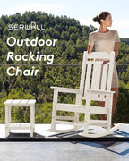 SERWALL HDPE Oversized Outdoor Rocking Chairs Set of 4, Patio Rocker, All - Image 8