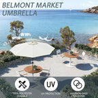 9 FT Patio Umbrella Outdoor patio deck umbrella White | Large UPF50+ - Image 3