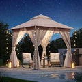 8'x8' Outdoor Gazebo, Metal Frame Heavy Duty Patio Canopy Tent Shelter by LAUSAINTHOME