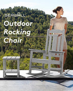SERWALL Oversized Outdoor Rocking Chairs Set of 4, Patio Rocker, Space Gray | - Image 9