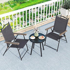 GIANTEX Set of 4 Patio Folding Chairs, Outdoor Patio Dining Chairs w/Armrest - Image 9