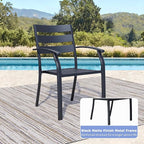 Patio Dining Chairs Set of 2, Wrought Iron Patio Furniture Chairs - Image 3