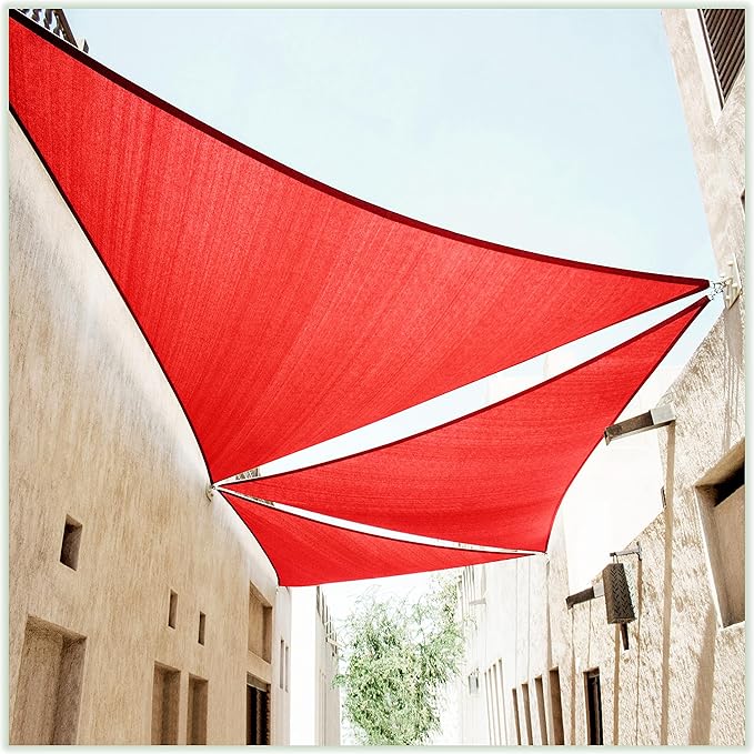 ColourTree CTAPRT16 Custom Size Order to Make 16' x 16' x 16' Red Triangle Sun by ColourTree