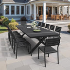 Pellebant Stackable Outdoor Patio Dining Chairs Set of 2 | Aluminum Armless - Image 6