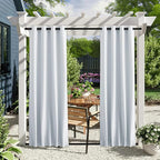NICETOWN 2 Panels Windproof Blackout Outdoor Curtains W46xL80 Off White | - Image 2