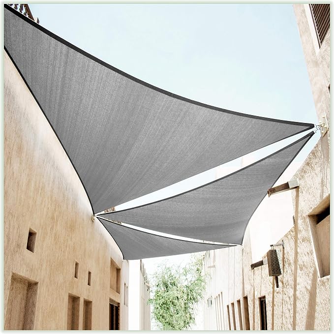 ColourTree 8' x 8' x 8' Grey Sun Shade Sail Triangle CTSLT8 by ColourTree